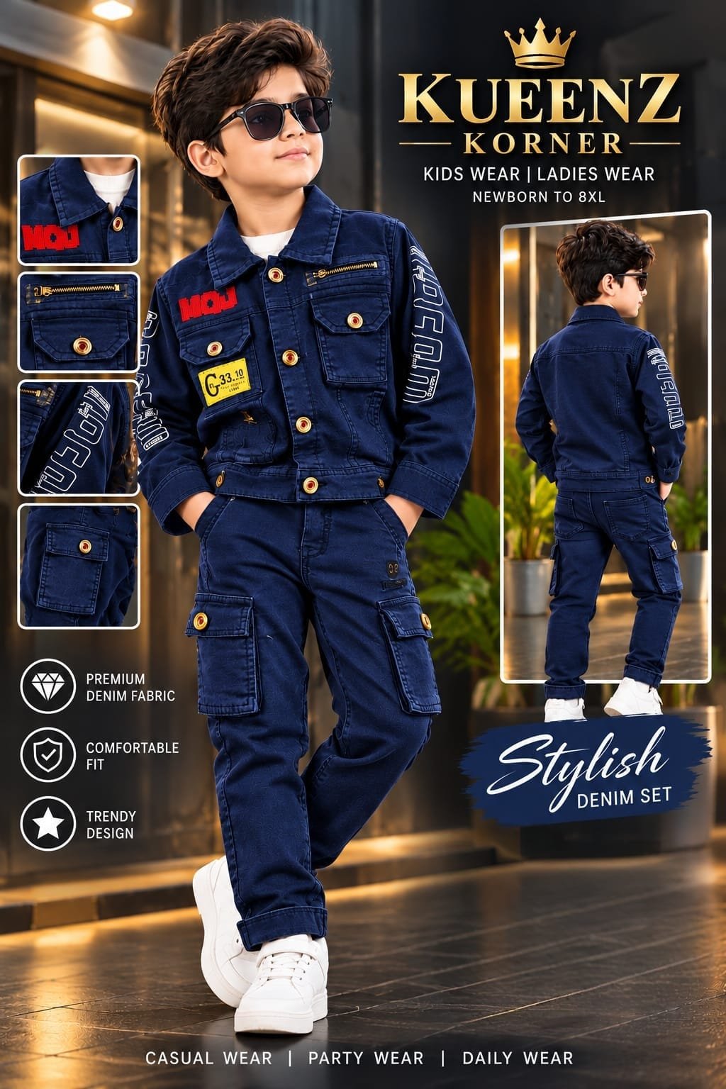 ✨ STYLISH DENIM CARGO SET – KUEENZ KORNER ✨ Thumbnail