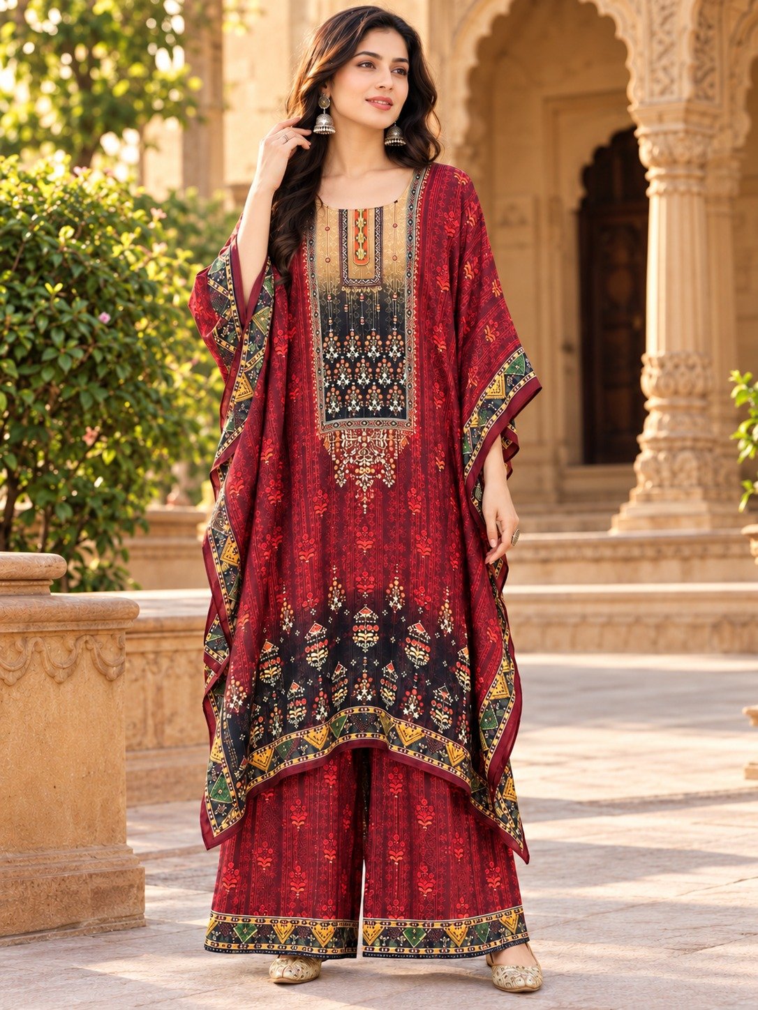 🌸 PREMIUM QUALITY KAFTAN SETS NATURAL CREPE FABRIC 🌸