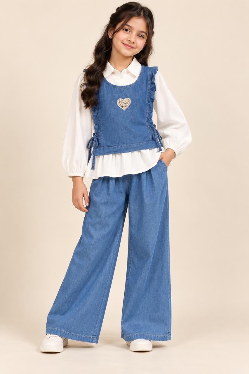 ✨ KOREAN DENIM CO-ORD SET FOR KIDS 💙